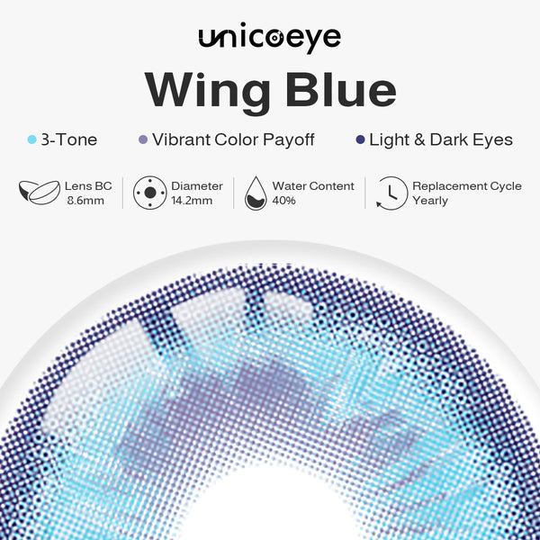 Wing Blue Prescription Yearly Contact Lenses