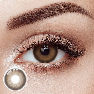 Asian Slight Drunk Brown Prescription Yearly Contact Lenses