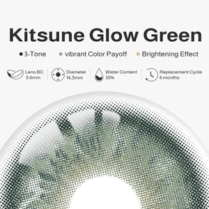 Kitsune Glow Green 6 Months Contact Lenses | 2 Pcs