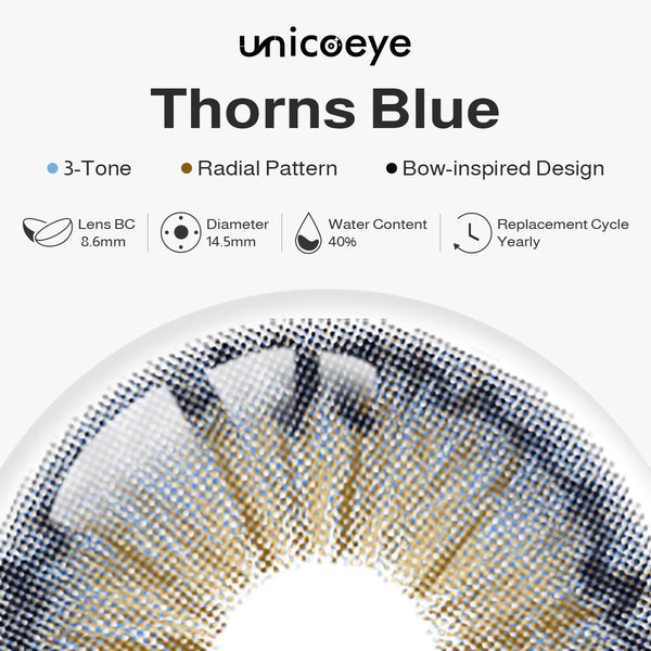 Thorns Blue Prescription Yearly Contact Lenses