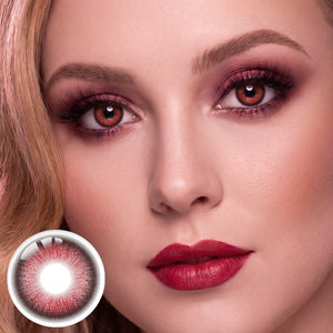 Puffstar Red Prescription Yearly Contact Lenses | 2 Pcs