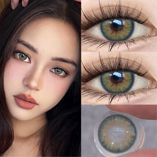 Hybrid Kitten Green Prescription Yearly Contact Lenses