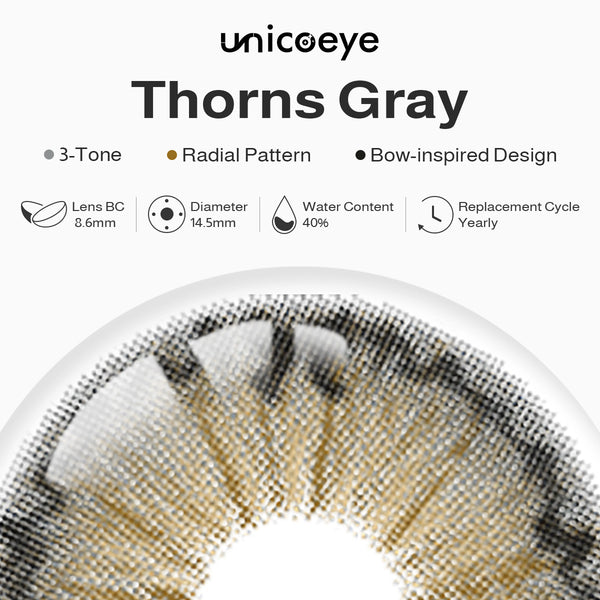 Thorns Gray Prescription Yearly Contact Lenses