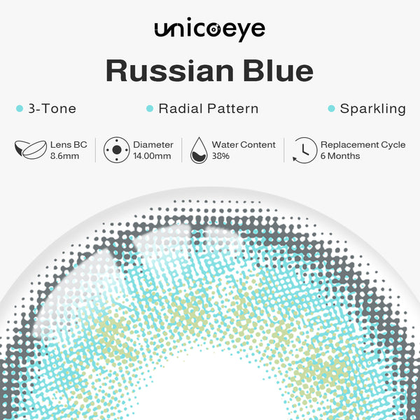 [US Warehouse] Russian Blue Prescription 6 Months Contact Lenses