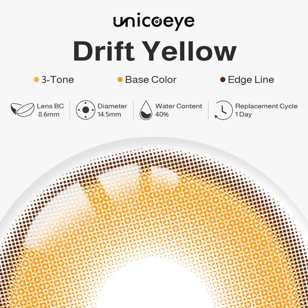 Drift Yellow Prescription Daily Contact Lenses | 2 Pcs