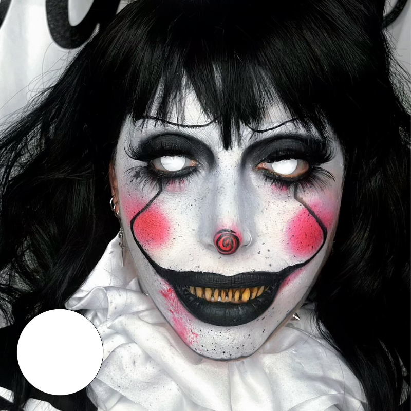 [US Warehouse] Blind White Halloween Monthly Contact Lenses