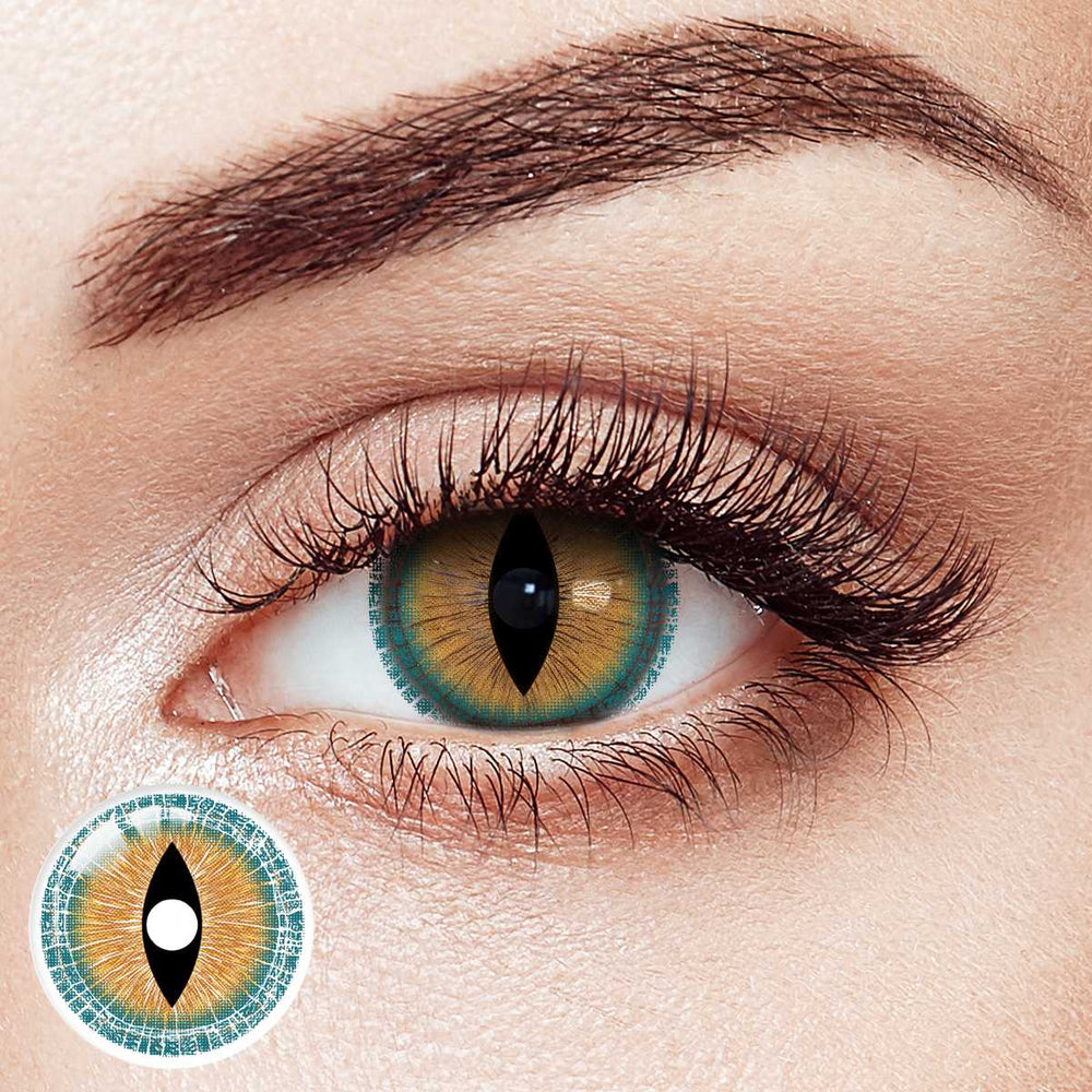 Feline Gaze Yellow Sclera 17mm Costume 6 Month Contact Lenses | 2 Pcs