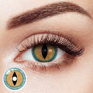 Feline Gaze Yellow Sclera 17mm Costume 6 Month Contact Lenses | 2 Pcs