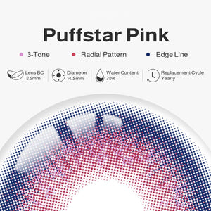 Puffstar Pink Prescription Yearly Contact Lenses | 2 Pcs