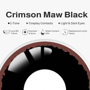 Crimson Maw Black Costume Yearly Contact Lenses | 2 Pcs