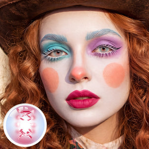 Psycho Lace Pink Costume Yearly Contact Lenses | 2 Pcs