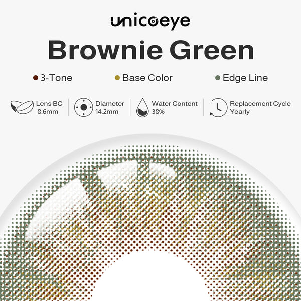 Brownie Green Yearly Contact Lenses | 2 Pcs