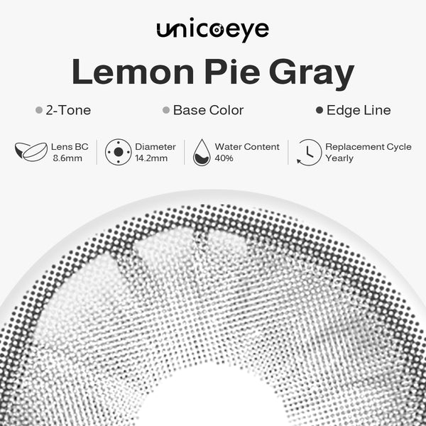 Lemon Pie Gray Prescription Yearly Contact Lenses