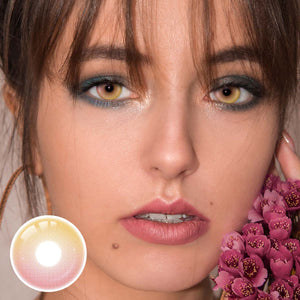 Citrus Sea Pink Prescription Yearly Contact Lenses