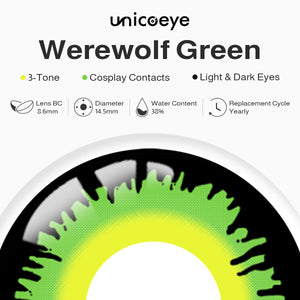 Werewolf Green Costume Yearly Contact Lenses