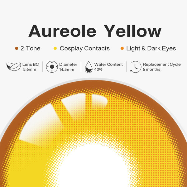 Aureole Yellow Prescription 6 Months Contact Lenses | 2 Pcs