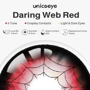 Daring Web Red Costume Yearly Contact Lenses
