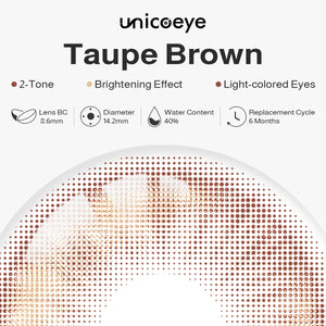 Taupe Brown Prescription 6 Months Contact Lenses | 2pcs