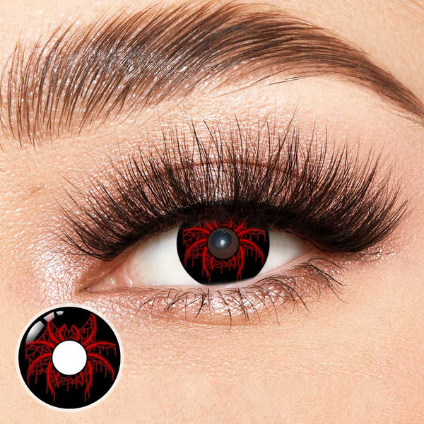 Spidery Jade Red Costume Yearly Contact Lenses