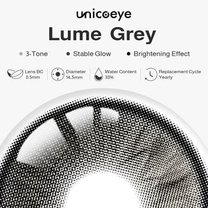 Lume Grey Prescription Yearly Contact Lenses | 2 Pcs