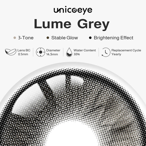 Lume Grey Prescription Yearly Contact Lenses | 2 Pcs