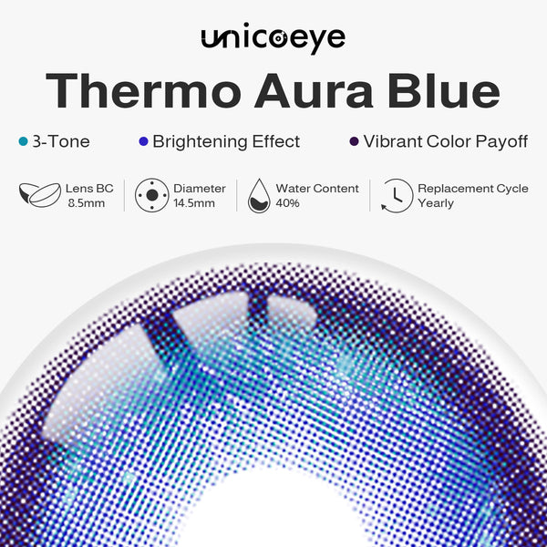 Thermo Aura Blue Prescription Yearly Contact Lenses | 2 Pcs