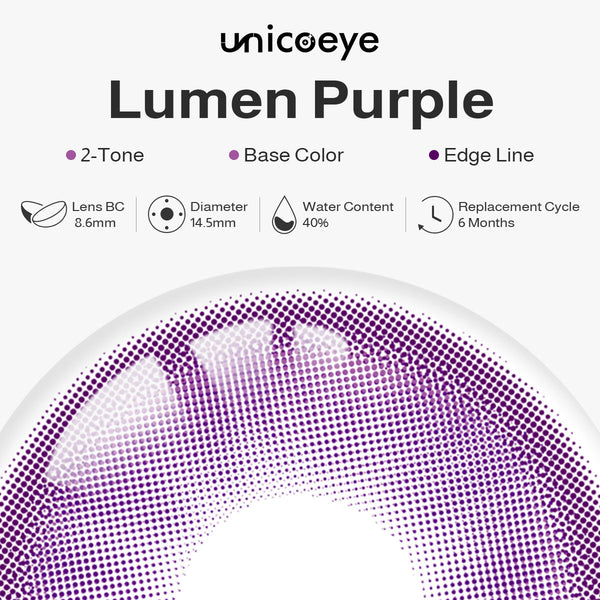 Lumen Purple Prescription 6 Months Contact Lenses | 2pcs