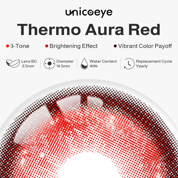 Thermo Aura Red Prescription Yearly Contact Lenses | 2 Pcs