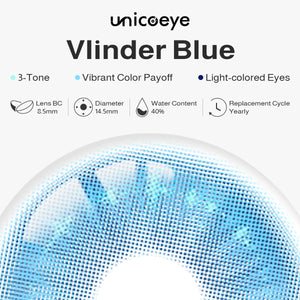Vlinder Blue Prescription Yearly Contact Lenses | 2 Pcs