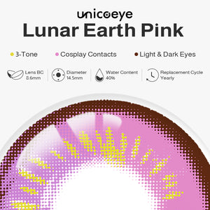 Lunar Earth Pink Costume Yearly Contact Lenses