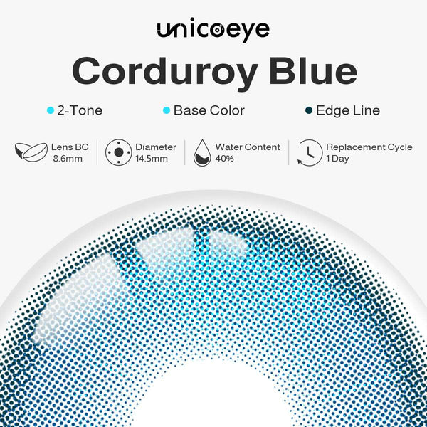 Corduroy Blue Prescription Daily Contact Lenses | 2 Pcs
