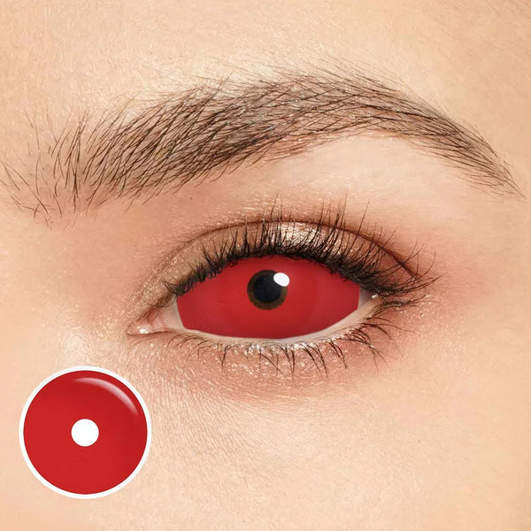 Pure Red Sclera 22mm Costume Yearly Contact Lenses