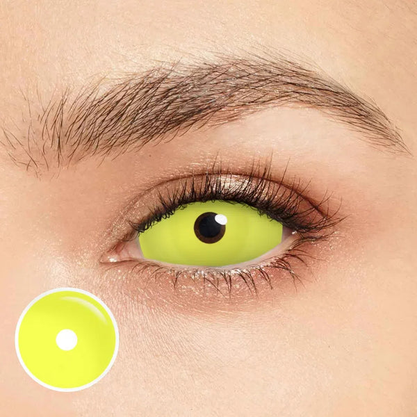 Pure Yellow Sclera 22mm Costume Yearly Contact Lenses