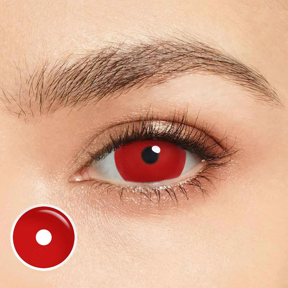 Red Zombie Sclera 17mm Costume Yearly Contact Lenses