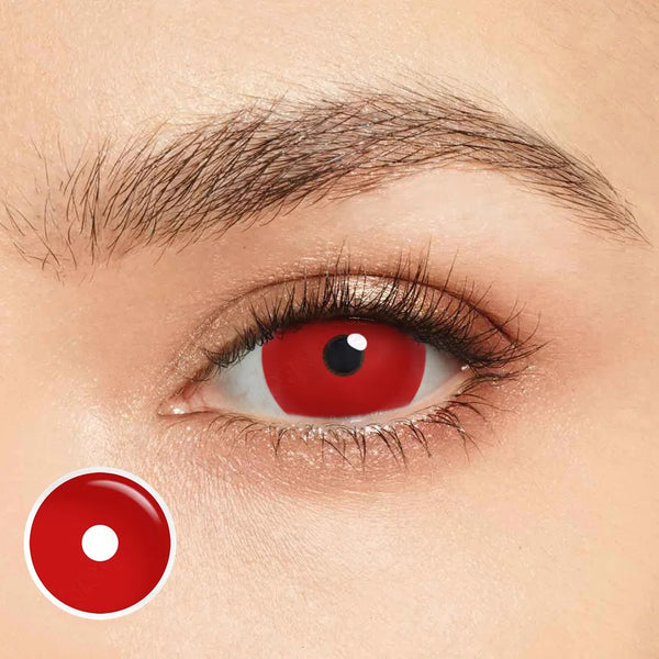 Red Zombie Sclera 17mm Costume Yearly Contact Lenses
