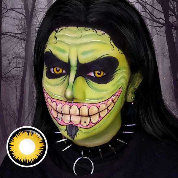 Yellow Werewolf Sclera 17mm Costume Yearly Contact Lenses