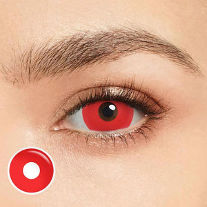 Solid Red Sclera 17mm Costume Yearly Contact Lenses