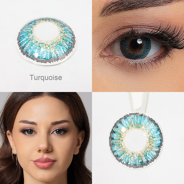 3-Tone Turquoise Yearly Contact Lenses