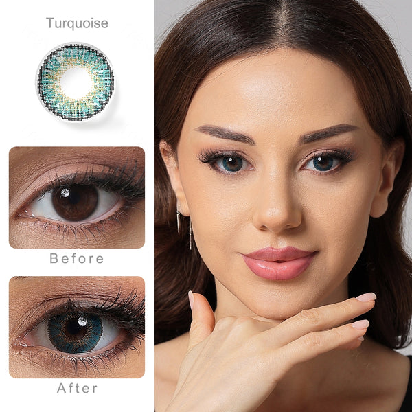 3-Tone Turquoise Yearly Contact Lenses