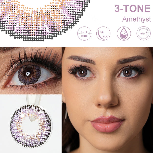 3-Tone Amethyst Contact Lenses