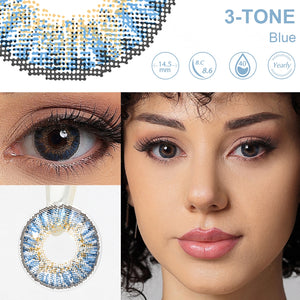3-Tone Blue Contact Lenses
