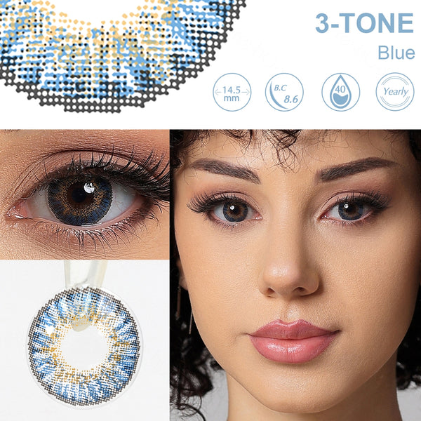 3-Tone Blue Contact Lenses