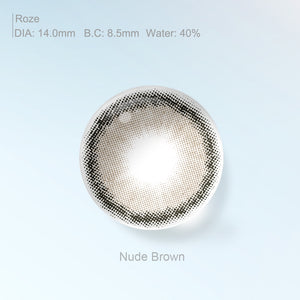 Roze Nude Brown Prescription 6 Months Contact Lenses