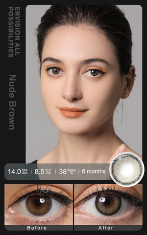 Roze Nude Brown Prescription 6 Months Contact Lenses