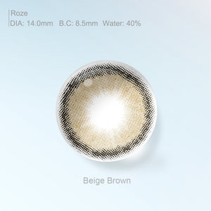 Roze Beige Brown Prescription 6 Months Contact Lenses