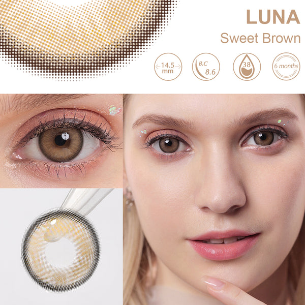 LUNA Sweet Brown Prescription 6 Months Contact Lenses