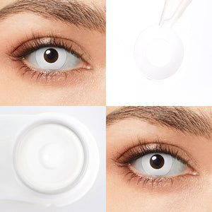 Pure White Costume Prescription Yearly Contact Lenses
