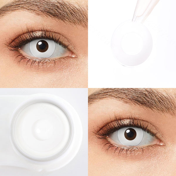 Pure White Costume Prescription Yearly Contact Lenses