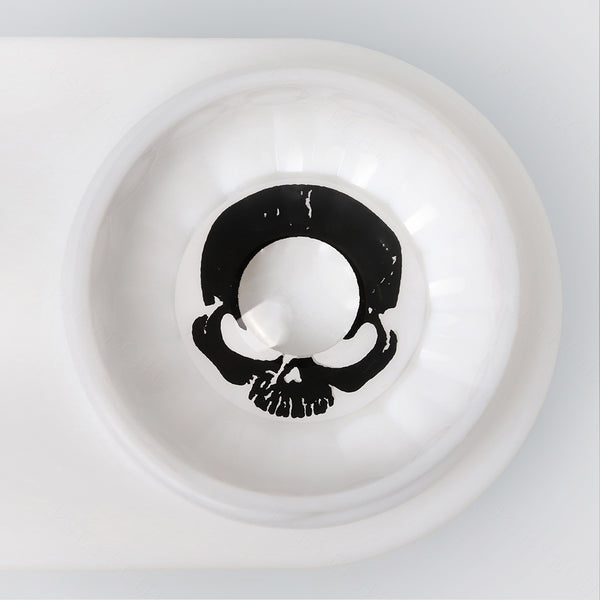 Cool Skull Black Costume Yearly Contact Lenses