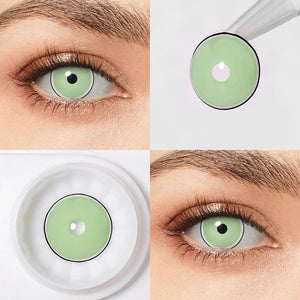 Lime Circle Green Costume Yearly Contact Lenses